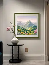 高級感ある手描き油彩アート【日照金山・リビング用・壁掛け装飾】