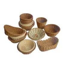 おしゃれな編み込み風のパンかご【フルーツやお菓子の収納に最適】