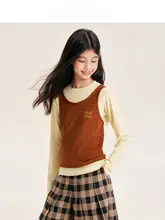Tシャツ キッズ ガールズ 長袖 フェイクレイヤード リヨセル スクール風 インナー 春秋「BarryBanny」