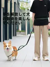 犬用多機能ウエスト牽引ロープ【大型犬用・手を解放する設計・ランニング対応】