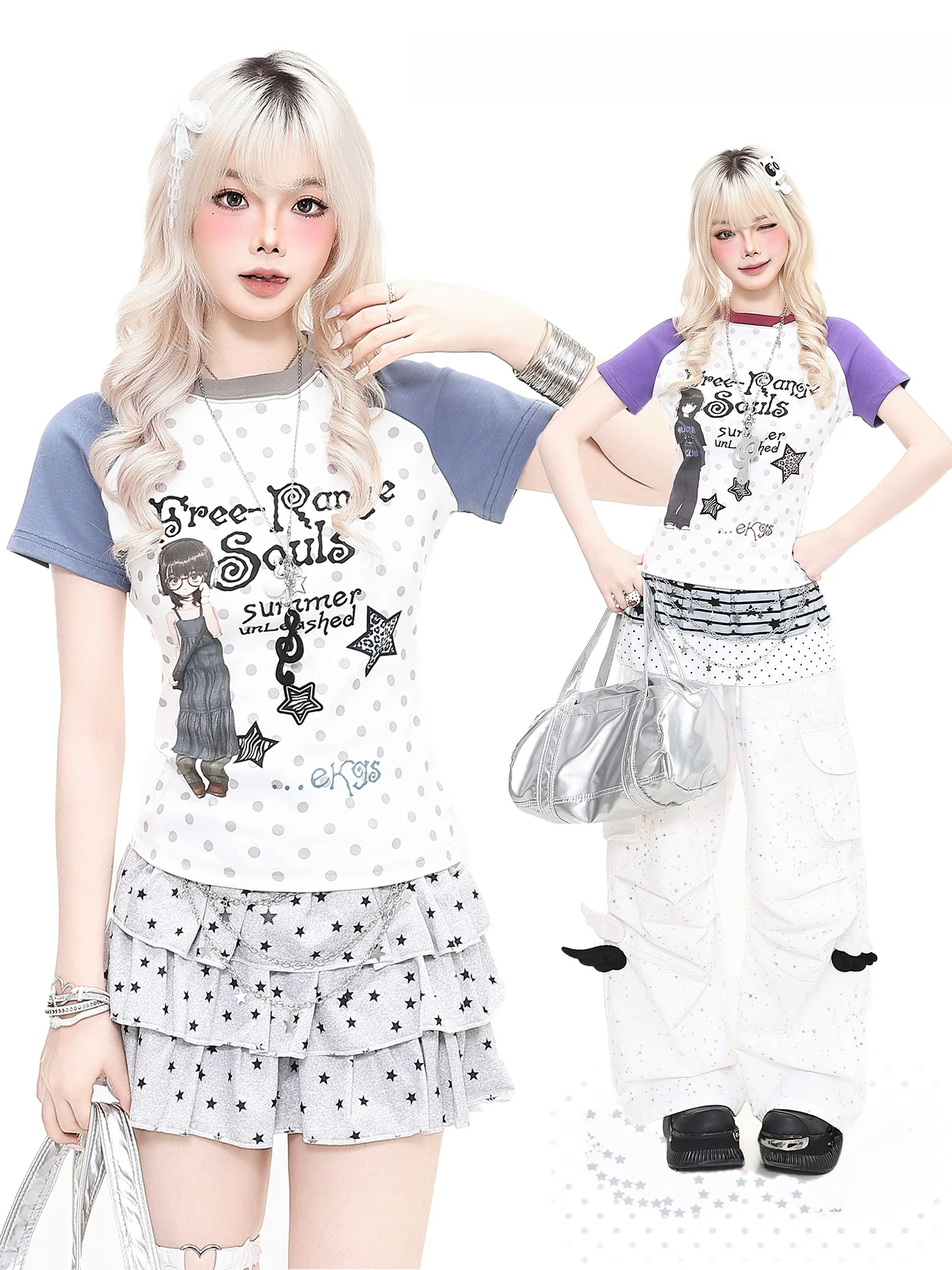 Y2K風ドット柄Tシャツ：カートゥーンデザインのレディース半袖をどう選ぶか