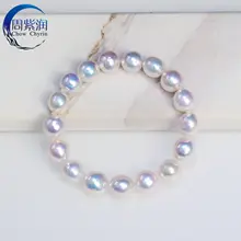 天然淡水バロックパールブレスレット【高品質・極上の柔らかさ・エラスティック・クリアデザイン】
