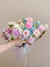 花冠風ヘアバンド【夏用・網状リボン・気品あるデザイン】
