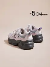 女性用ピンク老爹シューズ【軽量・スポーツ・防滑・厚底】