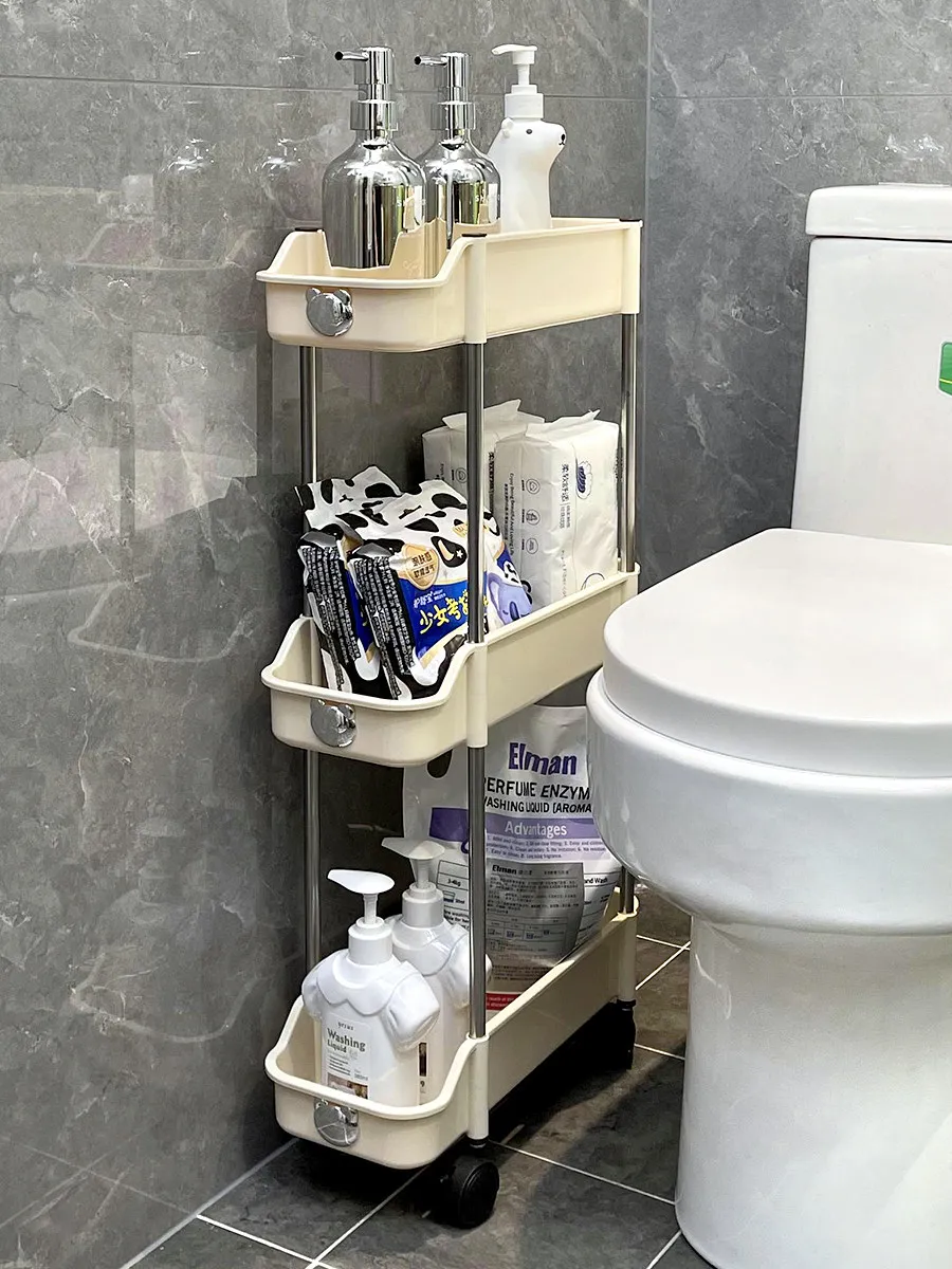 浴室用スリム収納キャビネット：狭い空間でも効率的な洗面用品収納を実現