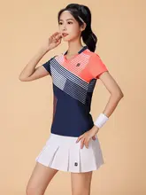 男女兼用 短袖スポーツウェア【速乾・バドミントン・卓球・テニス用】