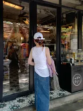 フィット感のある重ね着スタイルのノースリーブトップス【ファッション・女性用】（セットアップ対応）