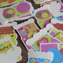 変形ふせん オリジナル カラフル 手帳デコ 12種類 24枚セット 「HOHO」