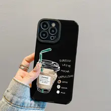 iPhone対応 ドラマチックなデザインのスマホケース【コーヒー・英文・防御力向上】