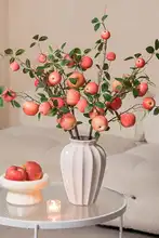 リンゴ 人工花 飾り用花枝 偽花 リビング用 花挿し ドライフラワー 飾り 喜び