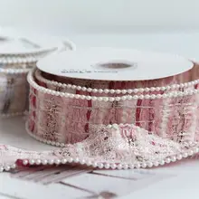 パールエッジデコレーションリボン【混色・幅広・ビンテージスタイル】