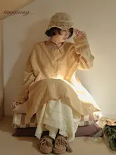 春用コットンリネン長袖シャツ【フィット・女性用・デザイン性あり】（セットアップ対応）