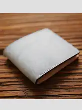 手作りレトロ風マット仕上げの牛革財布【ショートタイプ・男性用・本革】