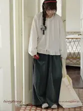 春用 フィットウエスト開きデニムパンツ 【極上の柔らかさ・スリム効果・ワイドレッグ】（セットアップ対応）