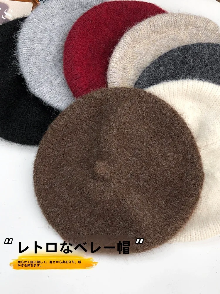 ウールニットベレー帽：レトロデザインと厚手保暖性が特徴の秋冬向けベレー帽