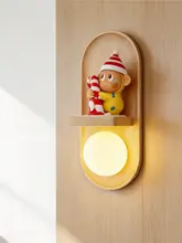フィギュアディスプレイ 壁掛け棚 木製 穴あけ不要 マグネット式 常夜灯 インテリア