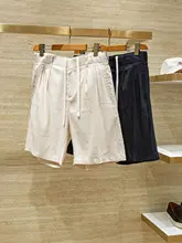 リネン混紡の快適な通気性を持つ夏用メンズカジュアルパンツ【ドローストリング・スタイリッシュデザイン】