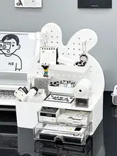 デスクオーガナイザー パンチングボード 収納ラック ペン立て 可愛い デスク周り 学生 コスメ収納 ドレッサー 小物入れ