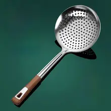 大きなステンレス製の穴あきお玉【家庭用・揚げ物用・極上の柔らかさ】