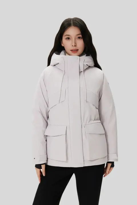 防水透湿のウィメンズ白鹅绒ジャケット【冬用・風防・耐磨仕様】