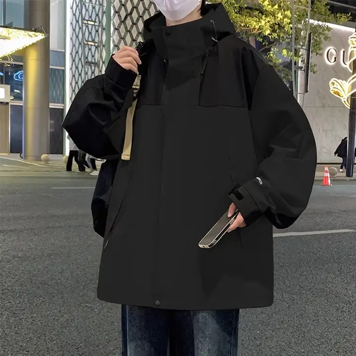 アウトドア用 メンズ 防風防水アウタージャケット【春秋対応・ゆったりサイズ・工装デザイン】