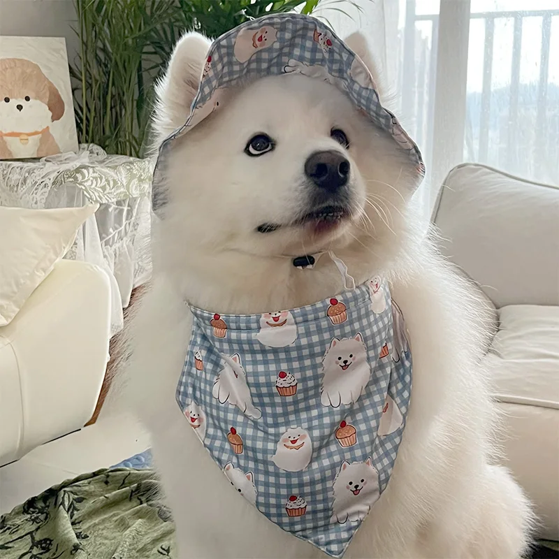 キャンプ犬用の三角巾と帽子セット：デザインと機能性を兼ね備えた保護グッズ