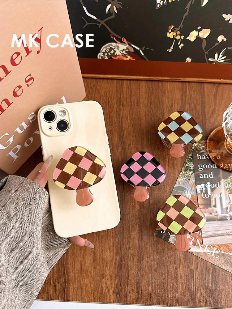  マグネット式カラフルキノコ型スマホスタンド：デスク用伸縮回転でスマホを安定的に固定
