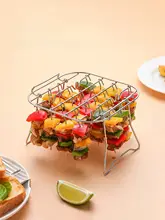 304ステンレス製 バーベキューグリル【オーブン・エアフライヤー用・蒸し器機能付き】