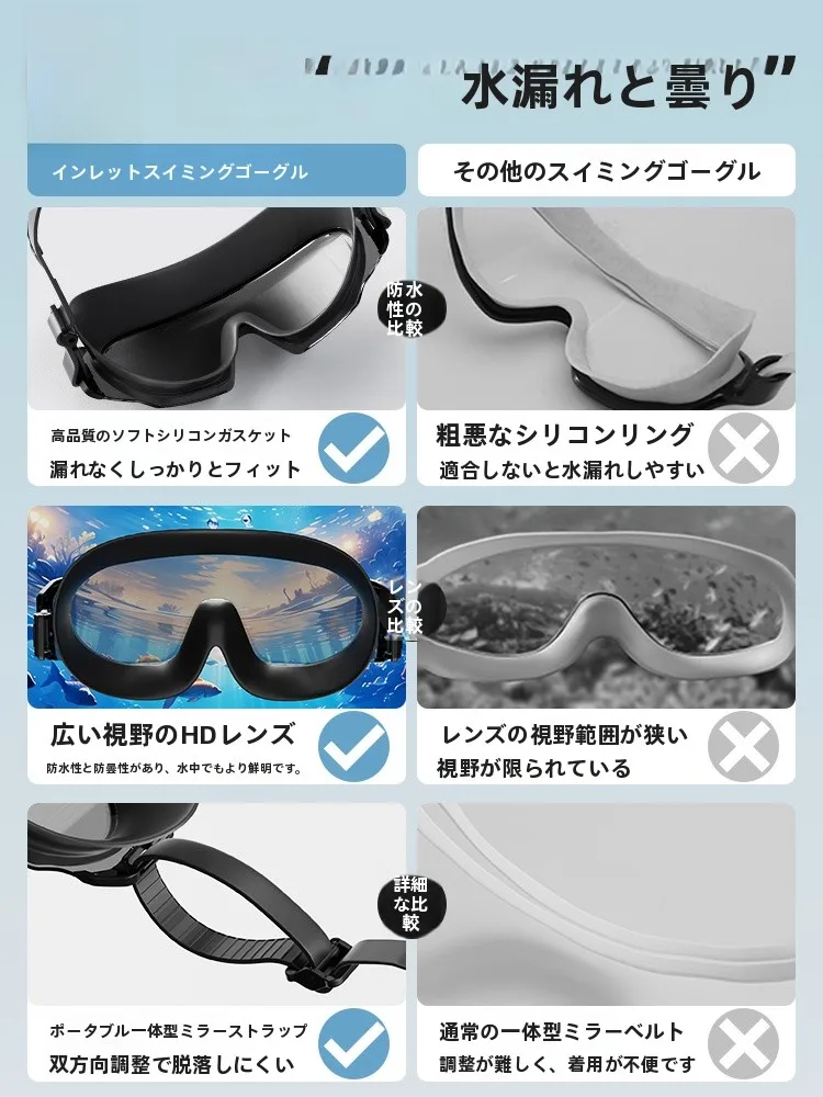 男女兼用防曇水泳ゴーグル：近視対応・高解像度で水に強い設計