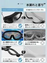 男女兼用 防曇 大フレームの水泳ゴーグル【近視対応・防水・高解像度】