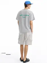 夏用 プレミアムコットン 刺繍入り グラデーションカラー Tシャツ【ゆったりシルエット・男性用】