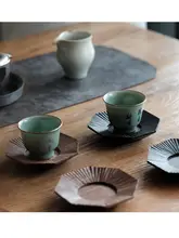 漆塗り黒くるみ製 正八角形コースター【手作り・茶道用・実木】