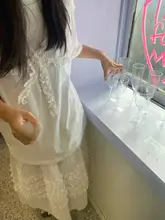 レトロなリボンデザインのTシャツとスカート【花柄・カジュアルスタイル・半袖】（セットアップ対応）