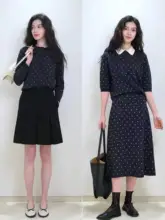 ポルカドットデザインのダブルフェイスウールカーディガン【極上の柔らかさ・防風性・暖かさ】