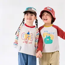 子供用コットン長袖Tシャツ【男女兼用・薄手・秋用】（セットアップ対応）