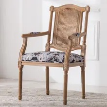 北欧風レトロファブリックダイニングチェア【オーク材・ハンドル付き・アメリカンスタイル】