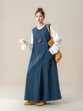 湖色リネン風ルーズサロペットパンツ【レディース・春夏向け・ワイドレッグ・カジュアル】（  セットアップ対応）
