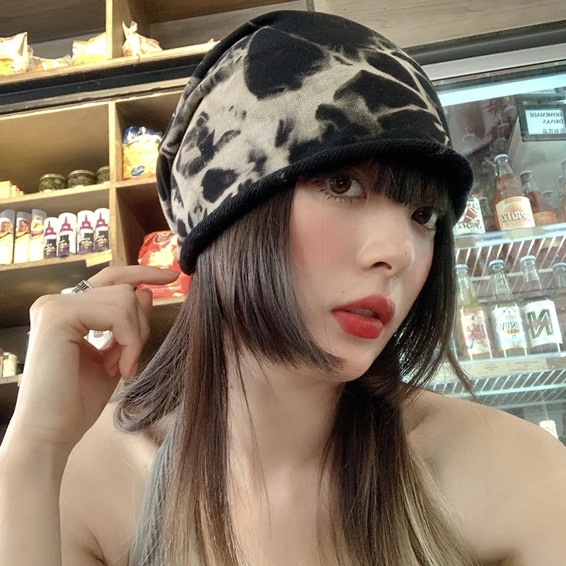堆堆帽：染色デザインの薄手ニットで夏・秋を快適に