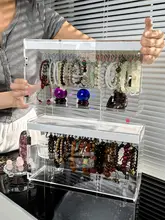 アクリル製水晶ビーズ収納ボックス【センサーライト付き・防塵・アクセサリーディスプレイ用】