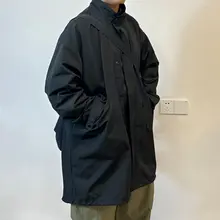 フィッシュテールコート ワークジャケット 男女兼用 取り外し可能なダウンインナー パーカースタイル 日本風
