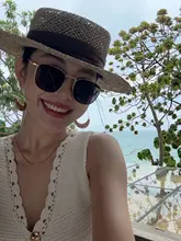 おしゃれなスクエア金属サングラス【偏光レンズ・夏用・紫外線対策・丸顔に最適】