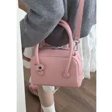 おしゃれな手提げボウリングバッグ【春桜ピンク・スクエア・斜め掛け・通勤用】