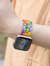 FUNNYRICH カラフルなレインボーApple Watchバンド【iWatch S9 対応・8/SE/Ultra用】