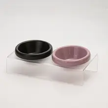 アクリル製陶器の深型水飲みボウル【猫・犬用・安定した設計・防倒れ対策】（セットアップ対応）