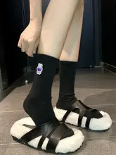 SSWEATSHOP 厚手カップル用中高筒ソックス【タオル底・小熊デザイン・ストリートスタイル】