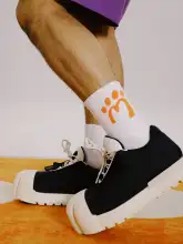 MAOZYWORLD 無地 Mロゴ 中筒コットンソックス【四季用・アウトドア・ユニセックス・カジュアル】