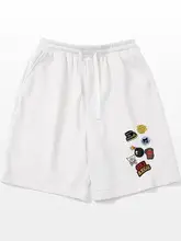 夏用 メンズカジュアルバスケットボールショートパンツ【白灰色・ストレート・極上の柔らかさ】（セットアップ対応）