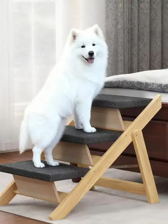 折りたたみ式木製ペット用スロープ【滑り止め・マルチ段階・犬用】
