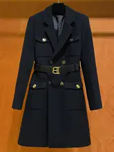 秋冬用 ウール混合中長丈コート【韓国風・シンプル・オフィス向け】