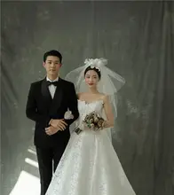 手作りの花モチーフふわふわヘッドドレス【結婚・写真撮影用】